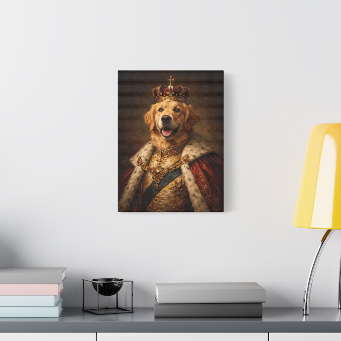PawStoryStudio Royal Dog Portrait Canvas | Custom Golden Retriever Art