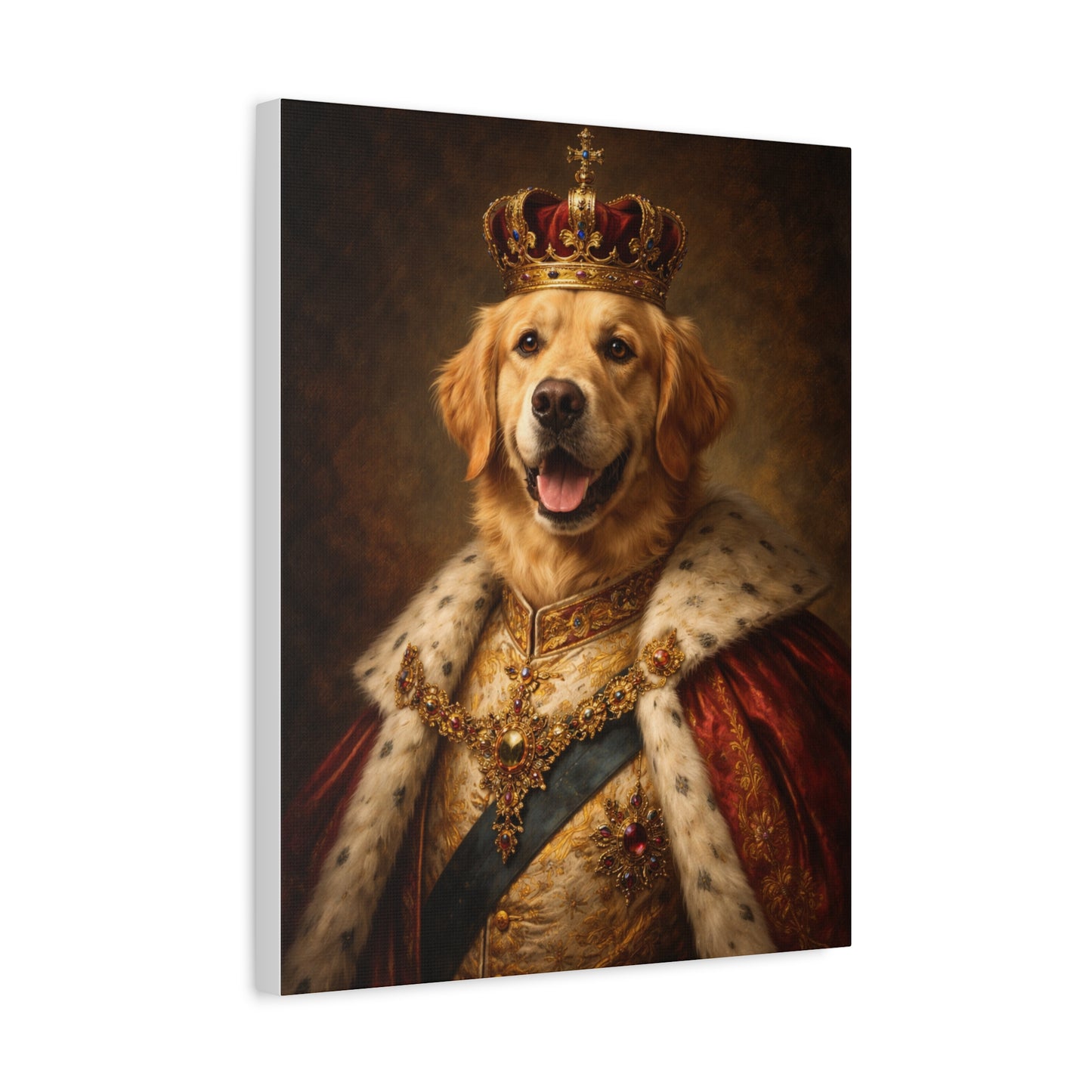 PawStoryStudio Royal Dog Portrait Canvas | Custom Golden Retriever Art
