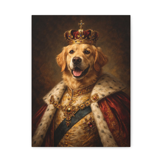 PawStoryStudio Royal Dog Portrait Canvas | Custom Golden Retriever Art