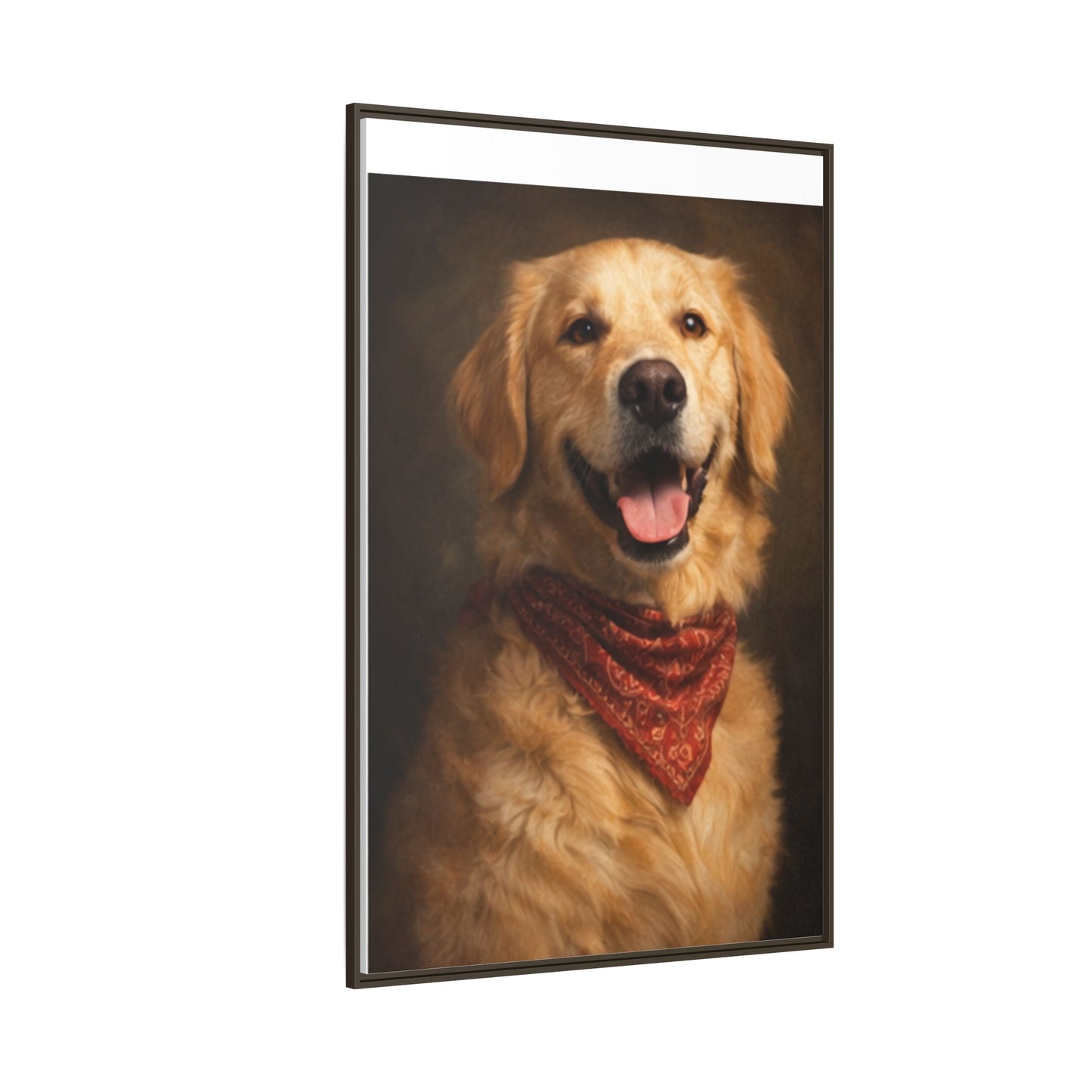 Framed Golden Retriever Portrait Canvas — Classic Pet Wall Art