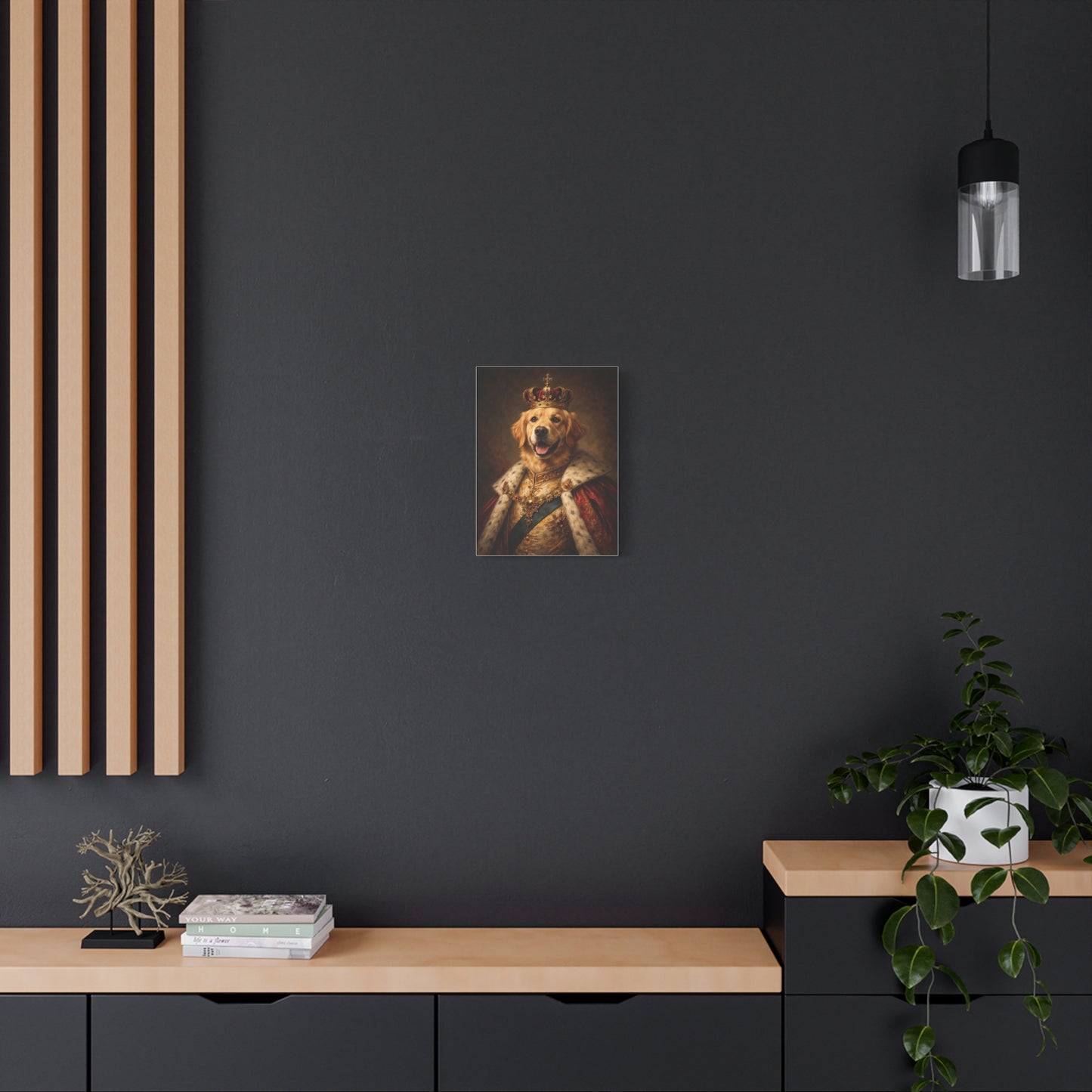 PawStoryStudio Royal Dog Portrait Canvas | Custom Golden Retriever Art