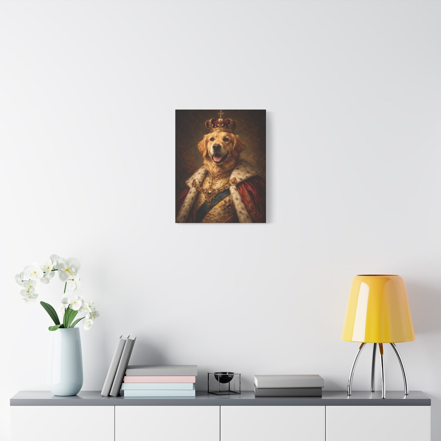 PawStoryStudio Royal Dog Portrait Canvas | Custom Golden Retriever Art