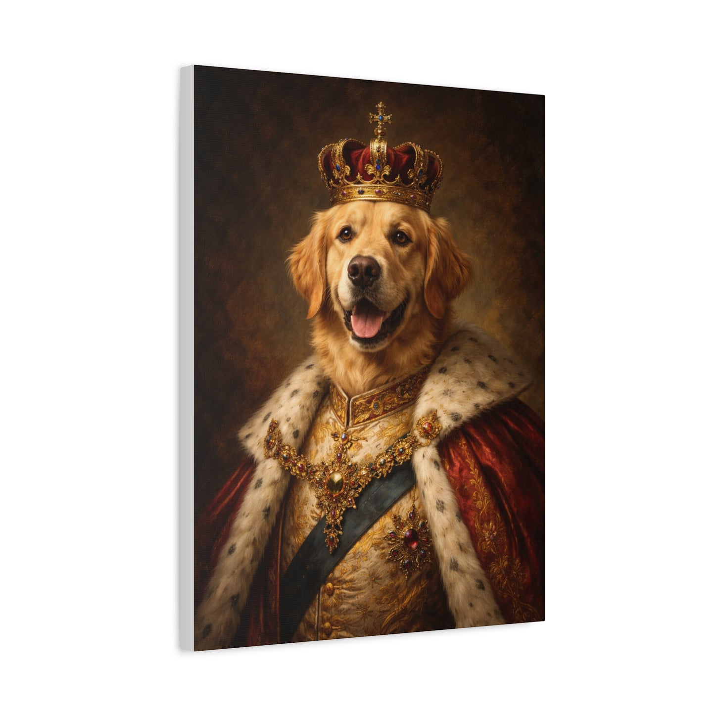 PawStoryStudio Royal Dog Portrait Canvas | Custom Golden Retriever Art