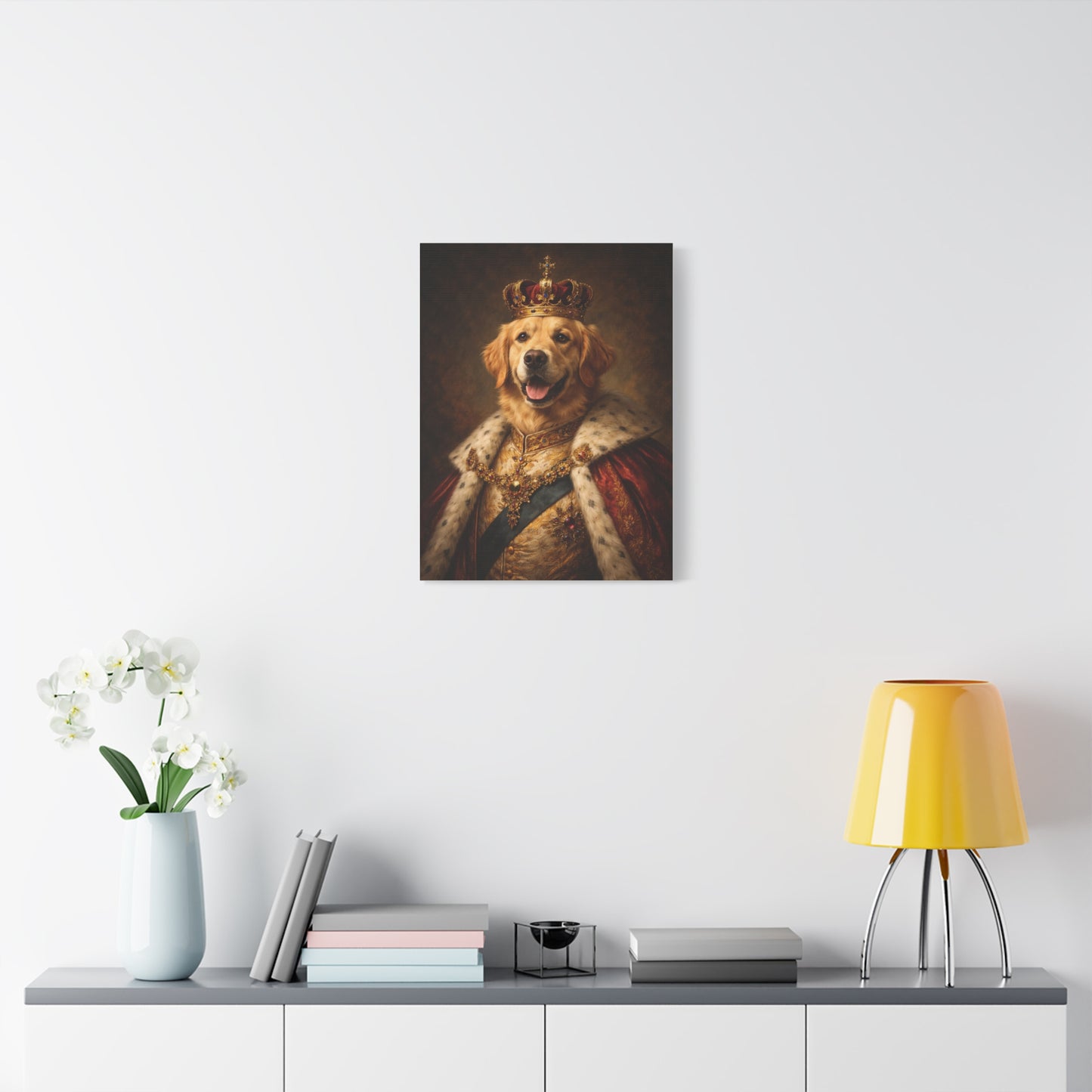 PawStoryStudio Royal Dog Portrait Canvas | Custom Golden Retriever Art