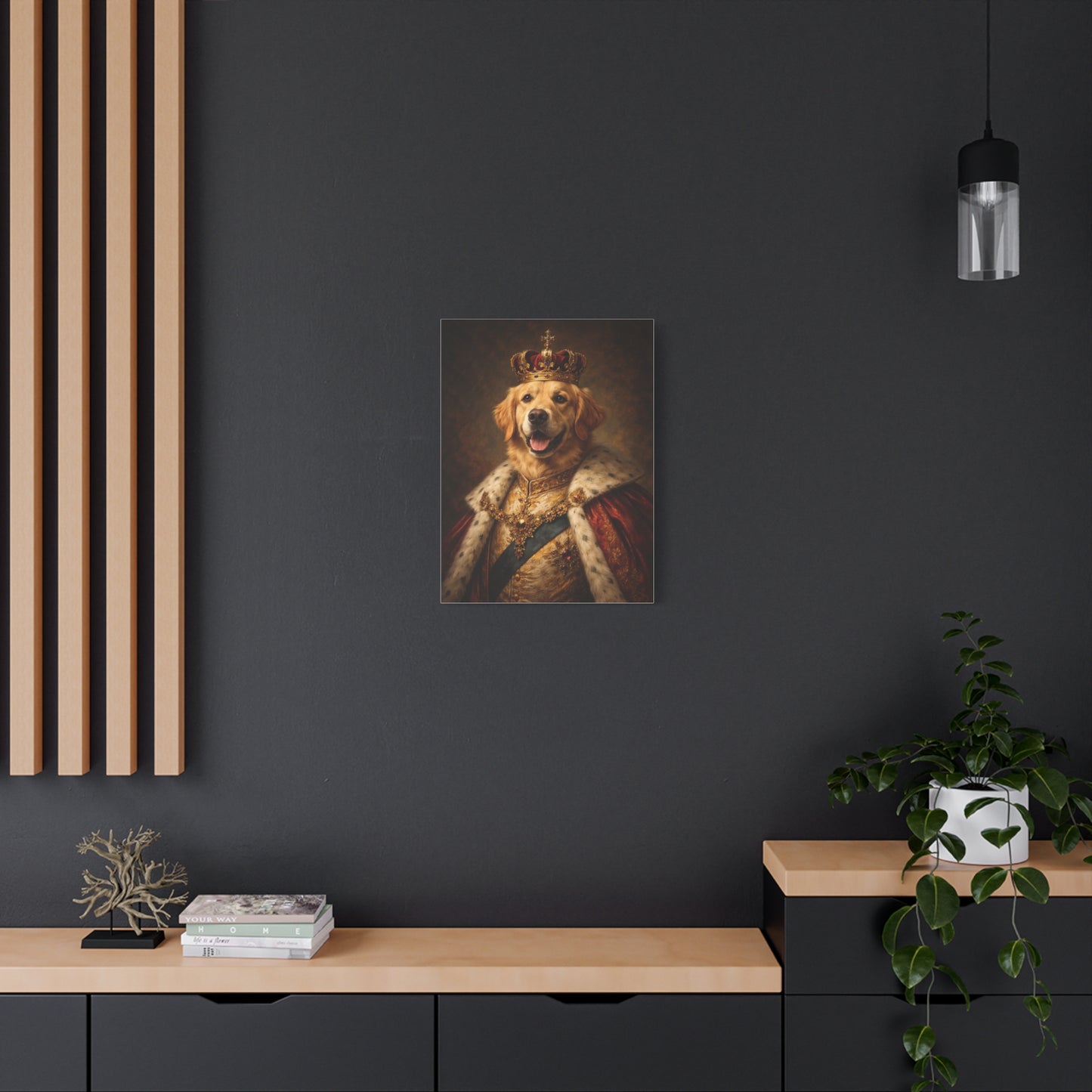 PawStoryStudio Royal Dog Portrait Canvas | Custom Golden Retriever Art