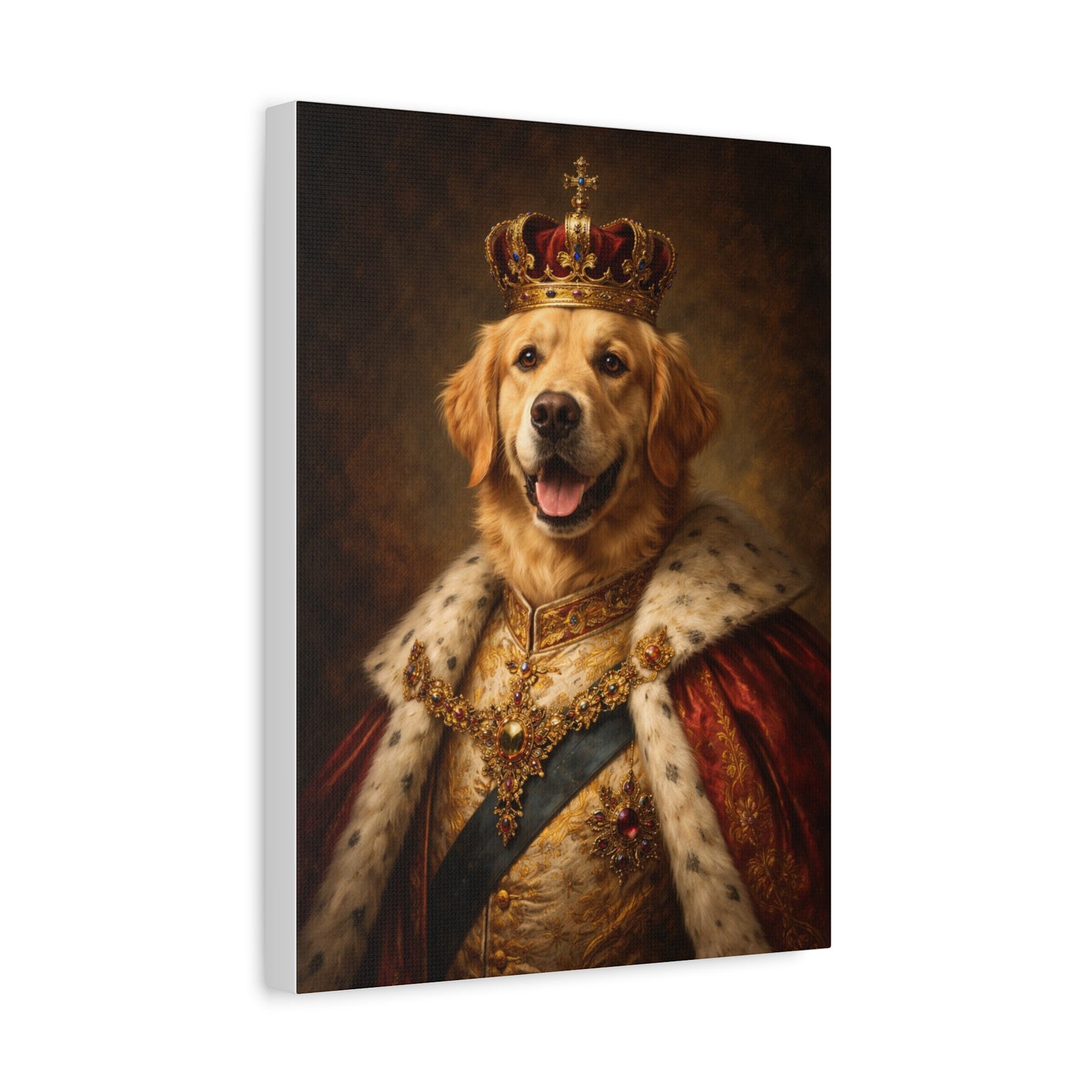 PawStoryStudio Royal Dog Portrait Canvas | Custom Golden Retriever Art